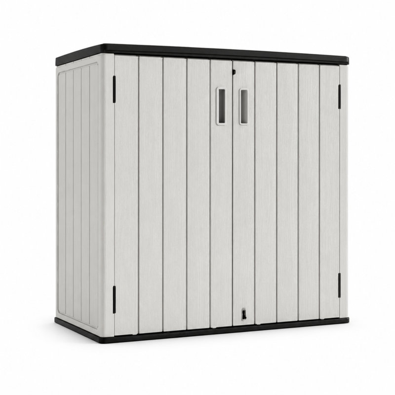 Armoire de rangement extérieure horizontale résistante aux intempéries de 278 gallons avec panneaux multiparois