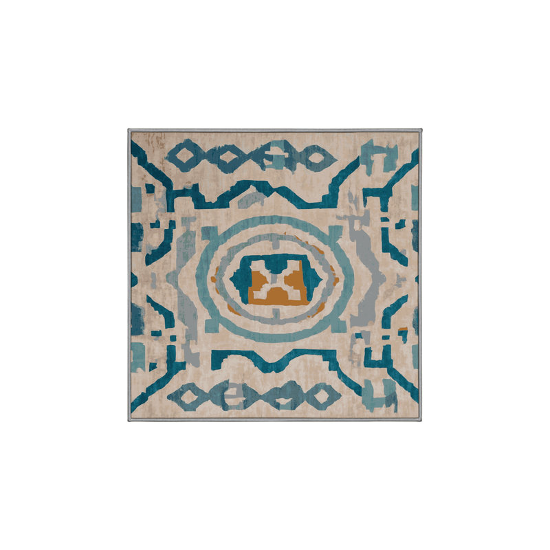 Tapis gris lavable à la machine, Carré 8 pi