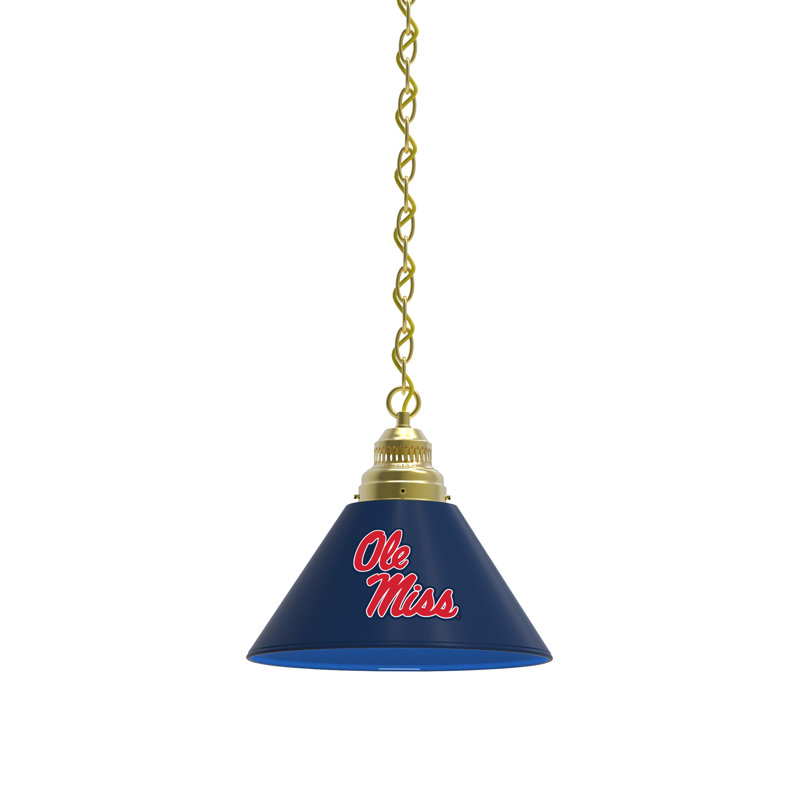 1 - Light Single Pendant, Brass, Ole Miss Rebels