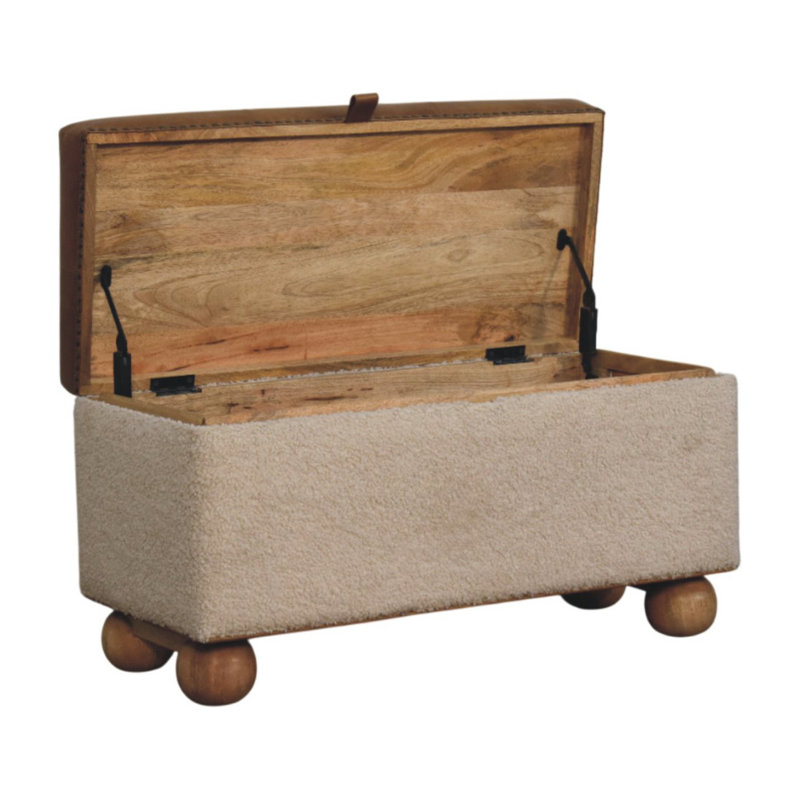 Boucle Lid- Up Ottoman