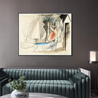 Encadré sur toile, estampe numérique, série # 466 par Pablo Picasso, art mural, salon, décorations de bureau à domicile