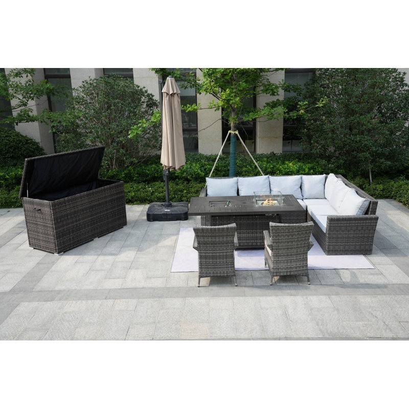 Aliaksey 8 - Person Patio Conversation Set with Cushions