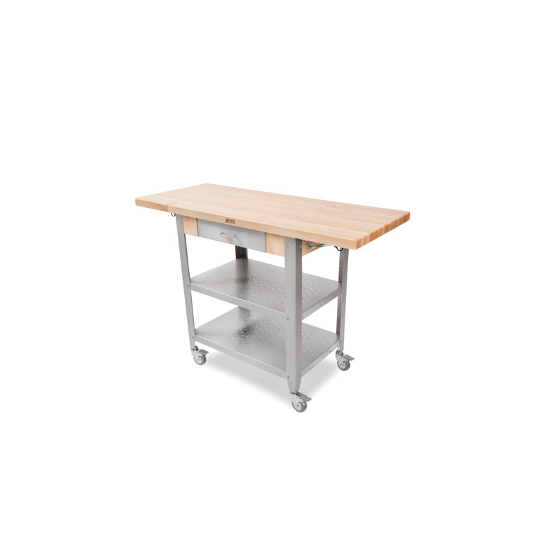 Cucina Elegante Kitchen Cart with Wood Top, 2 Included