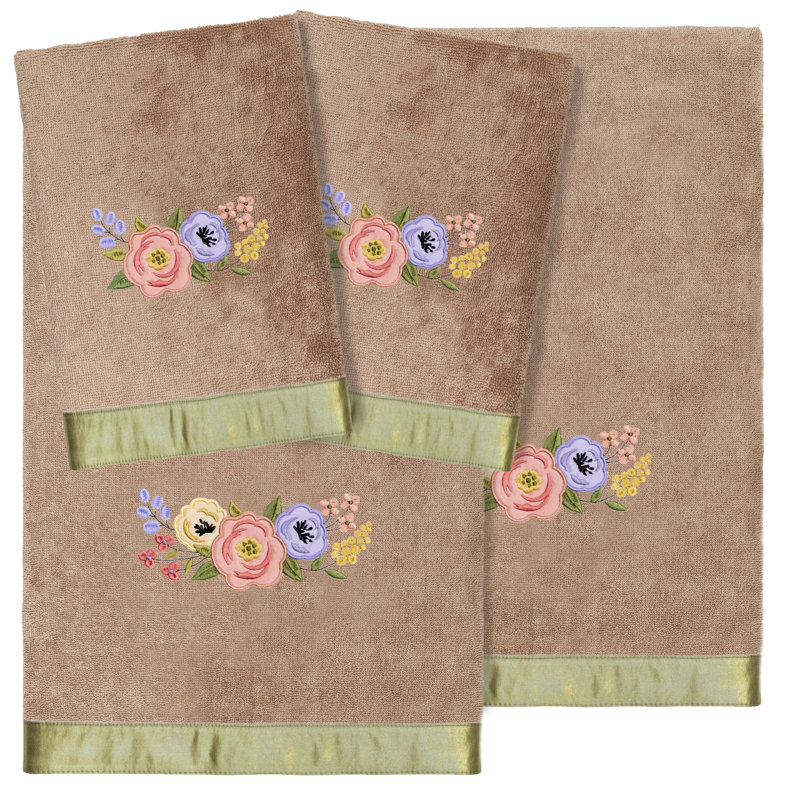 Ensemble de serviettes 4 pièces 100% coton turc, Cacao