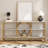 66"  Long Console Table,Narrow 3-Tier Entryway Table Sofa Table,Accent Industrial Hallway Table-430509992-430509994
