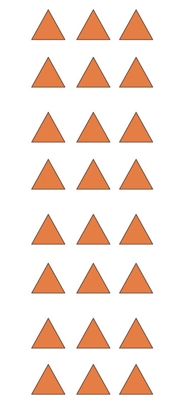 Décalcomanie murale triangle design, H 65 po x l 21 po x P 0,01 po, Kaki