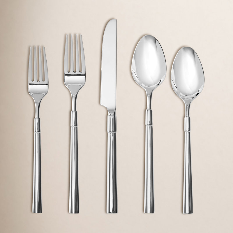 Fortessa Lloyd 18/10 Stainless Steel, 60 Piece Flatware Set (Service for 12), Silver