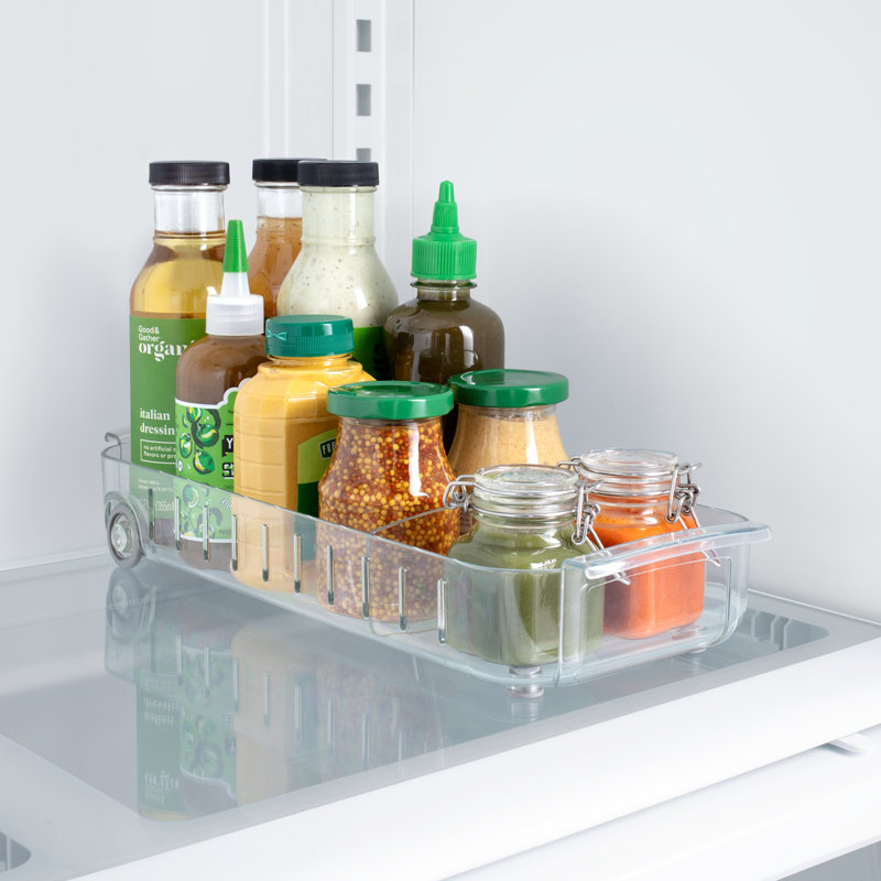 Organisateur de réfrigérateur à roulettes avec diviseurs réglables YouCopia RollOut Caddy, 6 po x 15 po, 6 po - 2 pièces