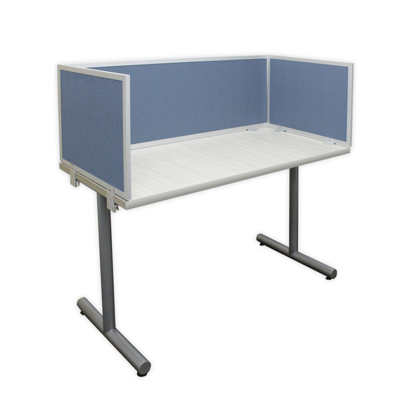 Panneau d'intimité acoustique fixé au bureau, H 24 po x l 24 po x P 0,63 po, Aluminium, Tombée de la nuit