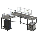 L-Shaped Metal Base Computer Desk