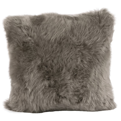 Fibre by Auskin Longwool Sheepskin Square Cushion 24" L Natural Wool Decorative Pillow for Indoor Use