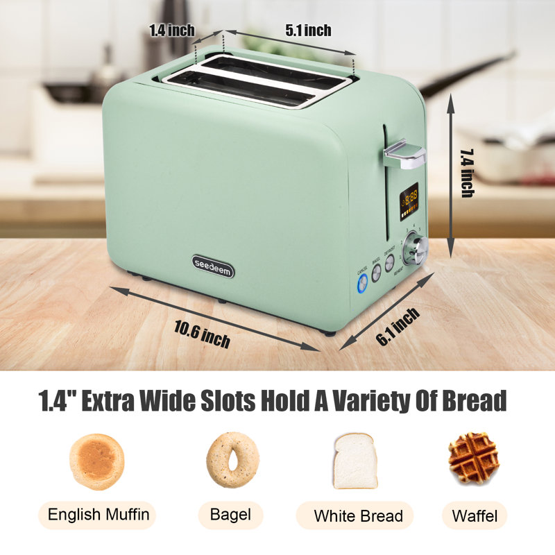 YUKOOL 2 Slice Toaster, Green
