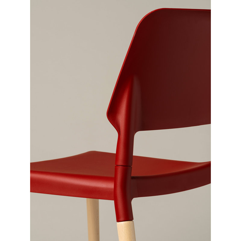 Belloch Chair, Red, Natural Beech Wood