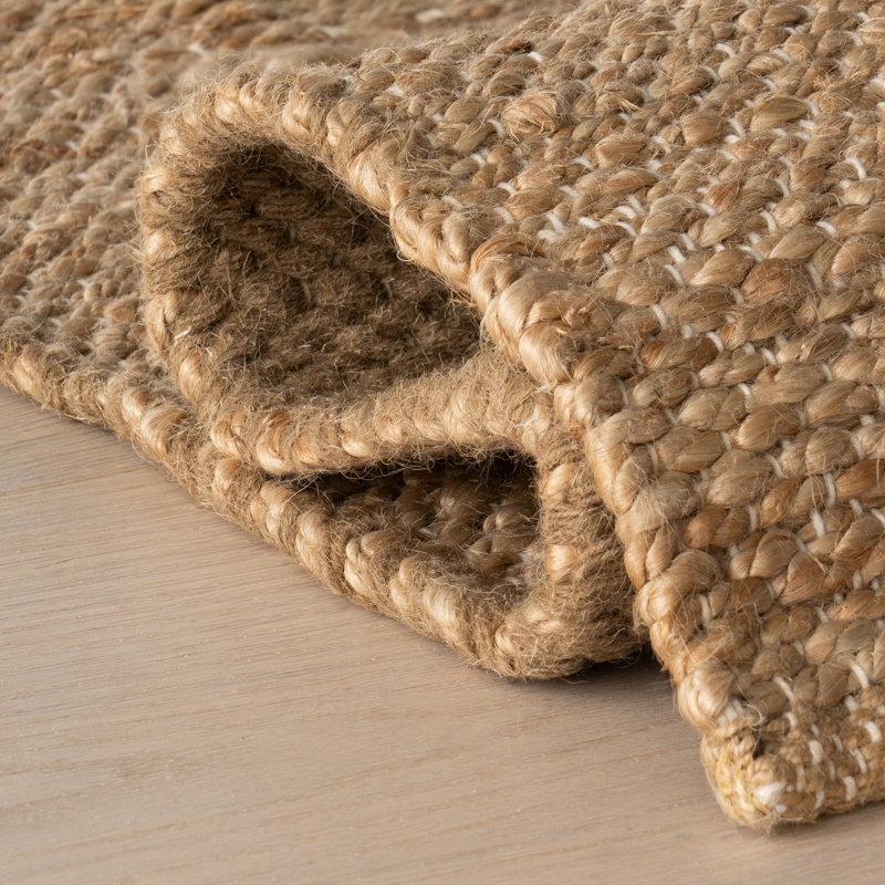 Nadira Striped Moroccan Jute Area Rug, Rectangle 9'6" x 13'6", Brown