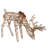 Rattan Grazing Reindeer with Bow and LED Lights Décor