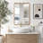 Wavy Rectangle Solid Wood Frame Decorative Mirror-446643368