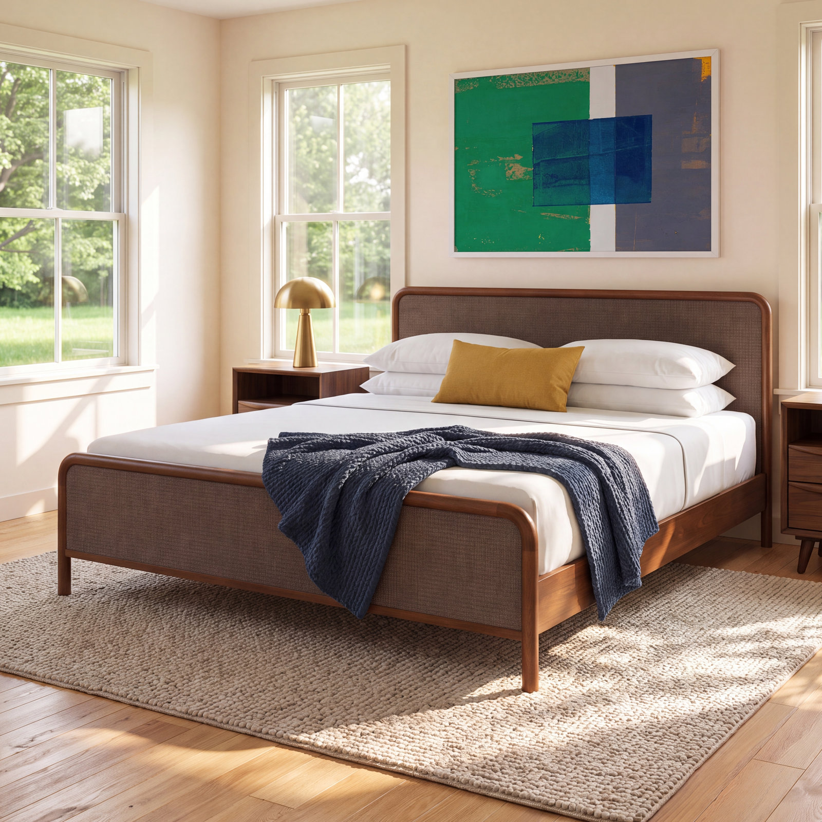 Omena Solid Wood Bed, King