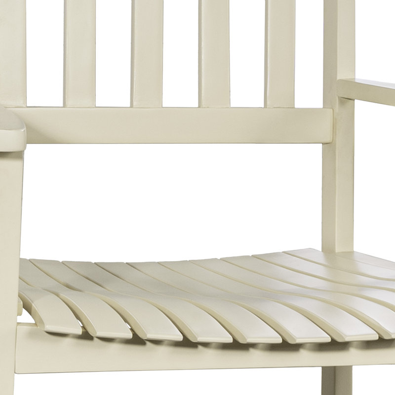 Chaise berçante d'extérieur en bois d'acacia massif Seagrove Classic en amande, Amande