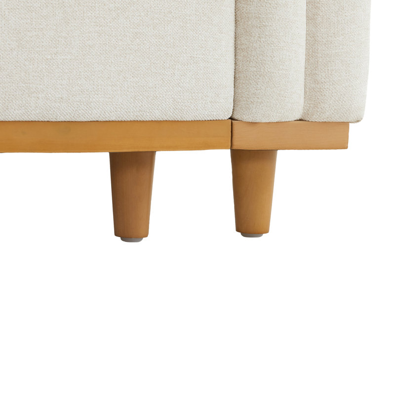 Canapé modulaire surdimensionné de 117 po avec base en bois massif Laima, Polyester de lin
