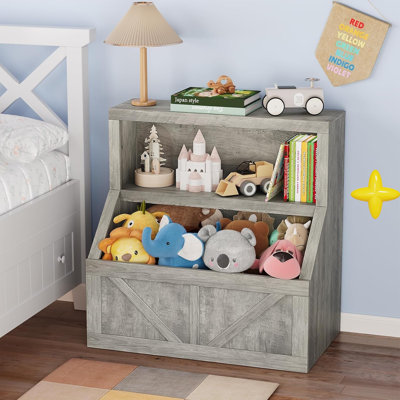Bibliothèque pour enfants, organisateur de rangement de jouets en bois avec casier
