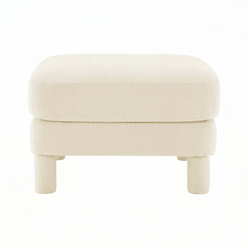 Boucle Upholstered Ottoman For Sectional, Beige