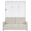 Lit double blanc avec coussin et lit - Fusion, espace pour, rangement simple, l 65,6 po x L 83,1 po, H 83,6 po, élément mural idéal pour une vie en appartement idéale