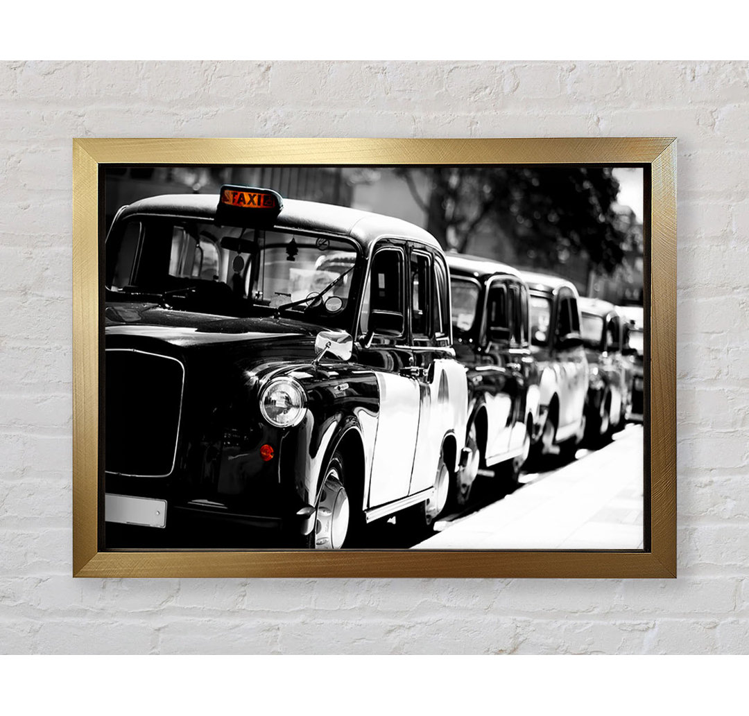 London Black Cabs Gerahmter Druck