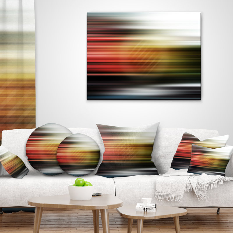 Coussin décoratif horizontal à imprimé abstrait, Rectangulaire, 12 po x 20 po