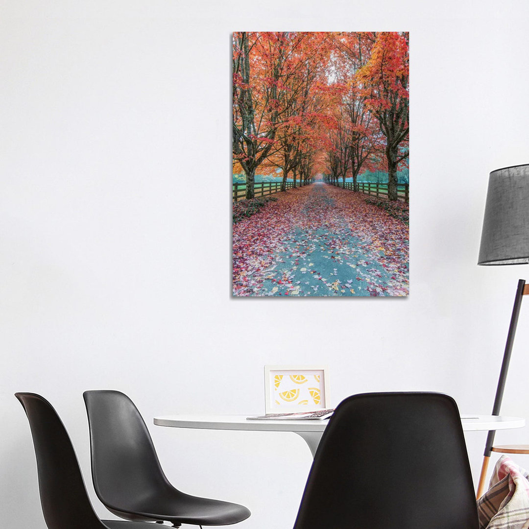 USA, Washington State, Snoqualmie. Autumn Country Lane. von Rob Tilley - Galerie-verpackte Leinwand Giclée