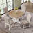 Functional Furniture Retro Style Dining Table Set With Extendable Table And 4 Upholstered Chairs For Dining Room And Living Room-1083582211-1083582268