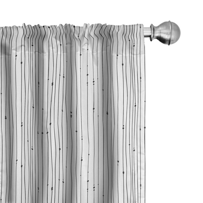 Striped Semi-Sheer Rod Pocket Curtain Panels, 28" x 63"