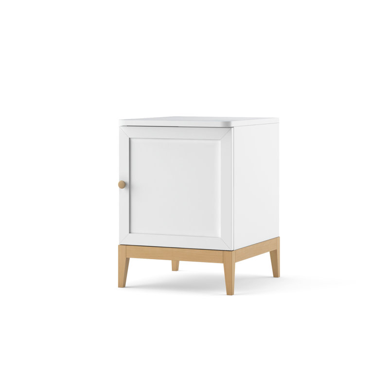 Elle 41cm W Particle Board / Chipboard Bedside Table, White/Gold