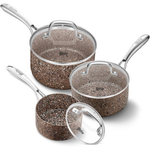 Ensemble de casseroles antiadhésives en aluminium 3 pintes Granite