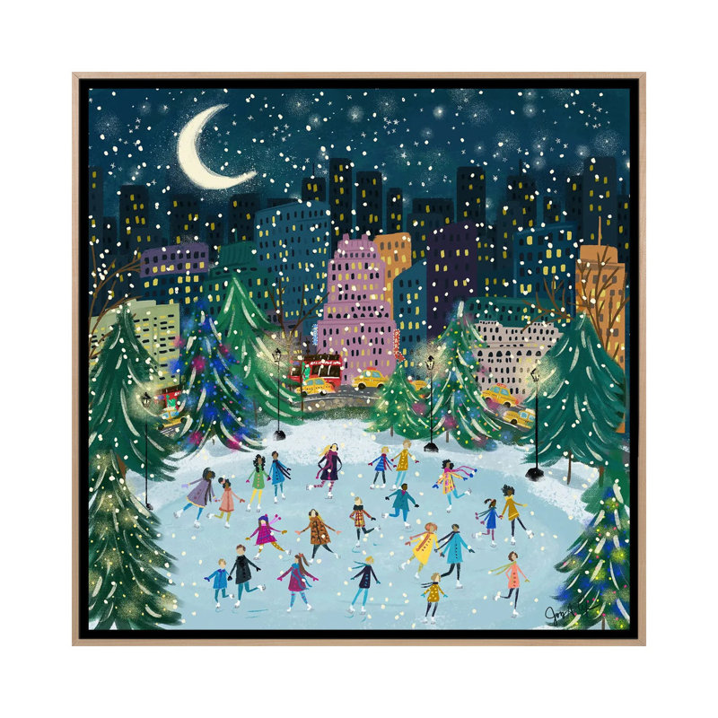 «Skating In The Park», reproduction d'art sur toile encadrée, H 37 po x l 37 po, Beige