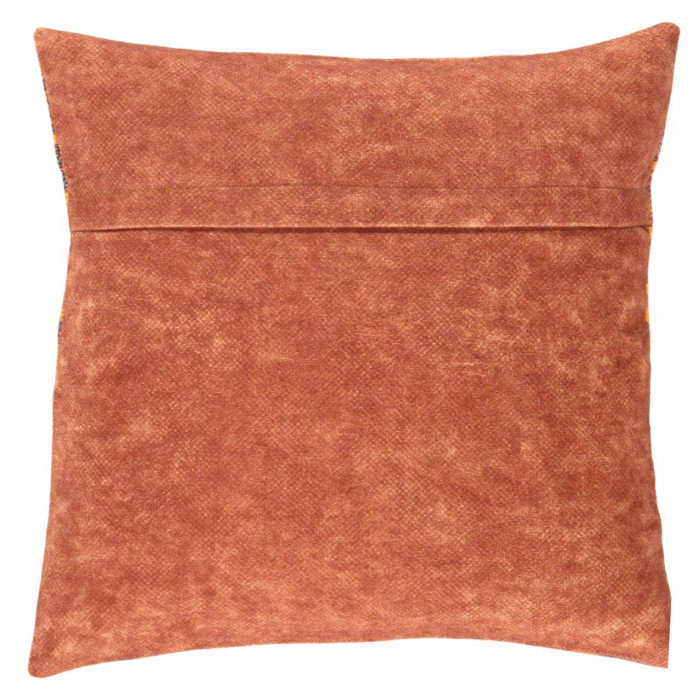 Throw Square Pillow Cover & Insert, Flush Orange/Gold/Navy Blue Damask