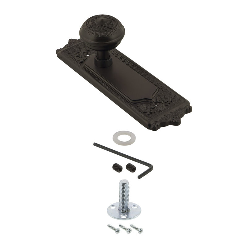 Egg & Dart Plate with Egg & Dart Door Knob, Oil-Rubbed Bronze