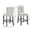 Ensemble de salle à manger à hauteur de comptoir 5 pièces Cavira avec table en faux marbre et chaises rembourrées, gris
