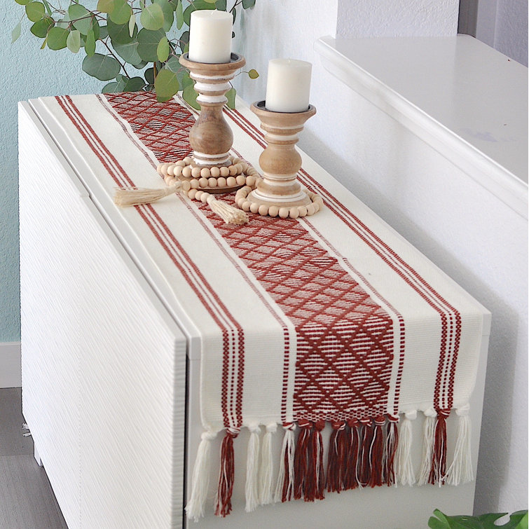 Dakota Fields Small Tassel Bath Rug Runner Boho Bathroom Mat