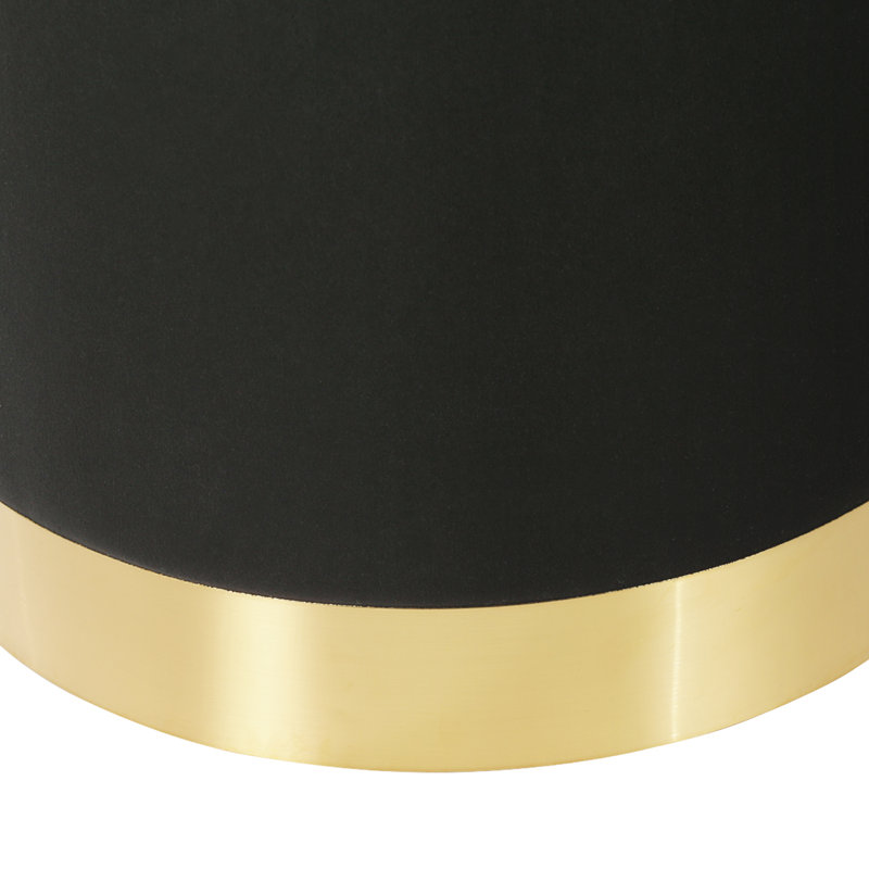 Repose-pieds rond avec rangement en velours, Black