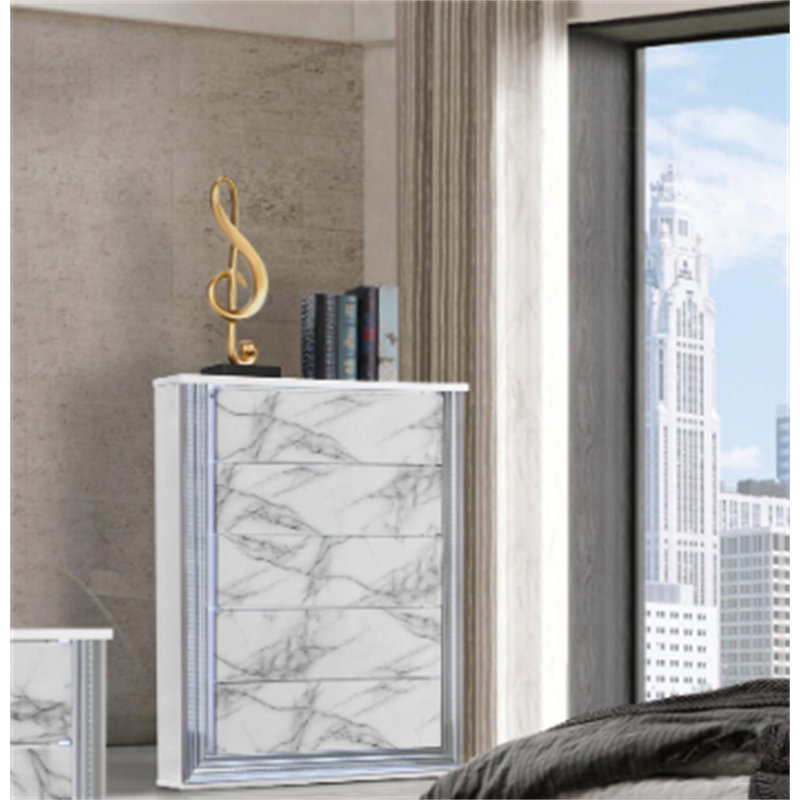 Commode en marbre blanc lune avec DEL