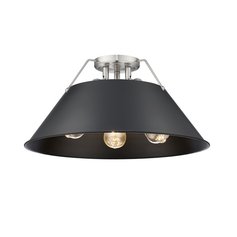 Plafonnier encastré 3 lumières Weatherford, Étain, Noir mat