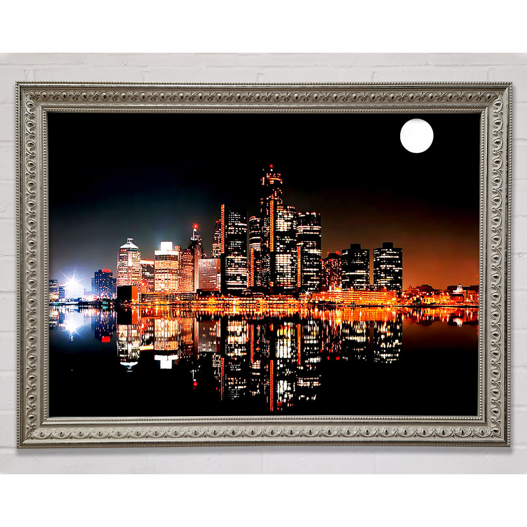 City Moonlit Reflections - Einzelner Bilderrahmen Kunstdrucke