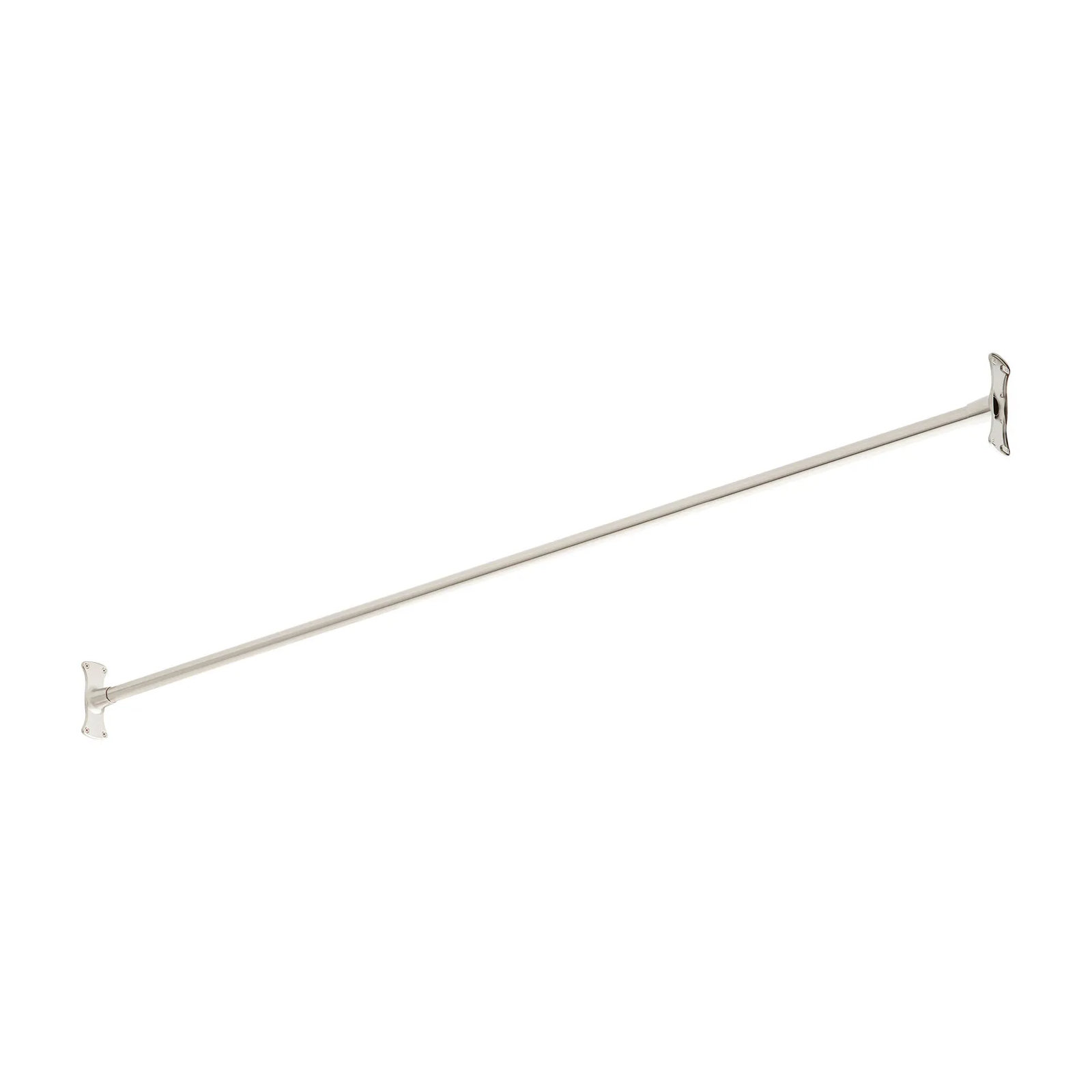 72" Brass Straight Shower Curtain Rod, Brushed Nickel