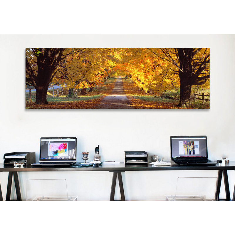 «Road, Maryland», reproduction de photo sur toile, H 24 po x l 72 po x P 1,5 po, Cadre noir