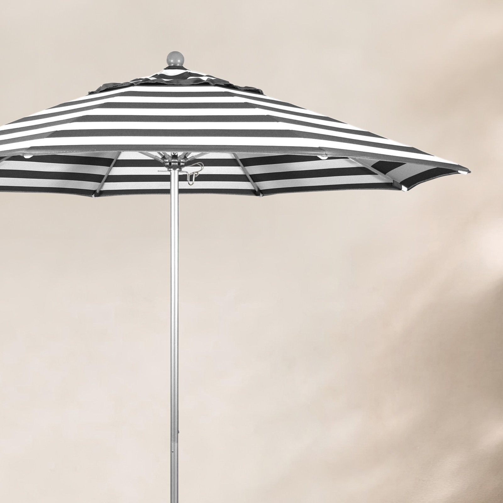 Hibo 108'' Sunbrella® Outdoor Umbrella, Cabana Classic Black Stripe Sunbrella®