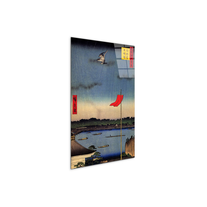 "Azuma Bridge" by Hiroshige Utagawa 53×79.5 cm CrystalArt Acrylic Glass Effect, Lightweight Ready to Hang