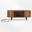 Table basse avec station de charge, porte de tambour coulissante et rangement-1890745812