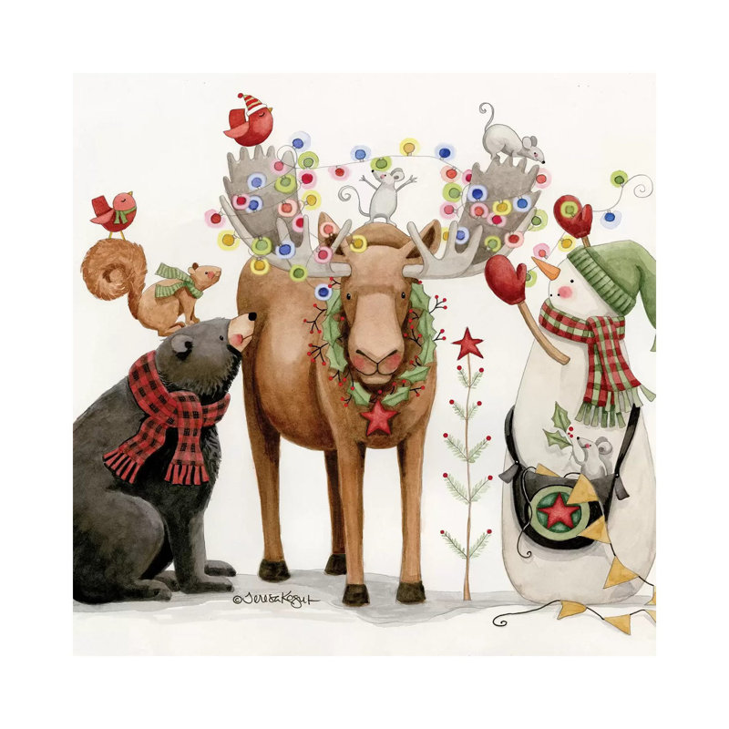 Lit Moose by Teresa Kogut - Wrapped Canvas Gallery-Wrapped Canvas Giclée, 30.48 cm H x 30.48 cm W