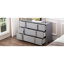 Commode 6 tiroirs avec armoire à miroir pour chambre à coucher-206652229