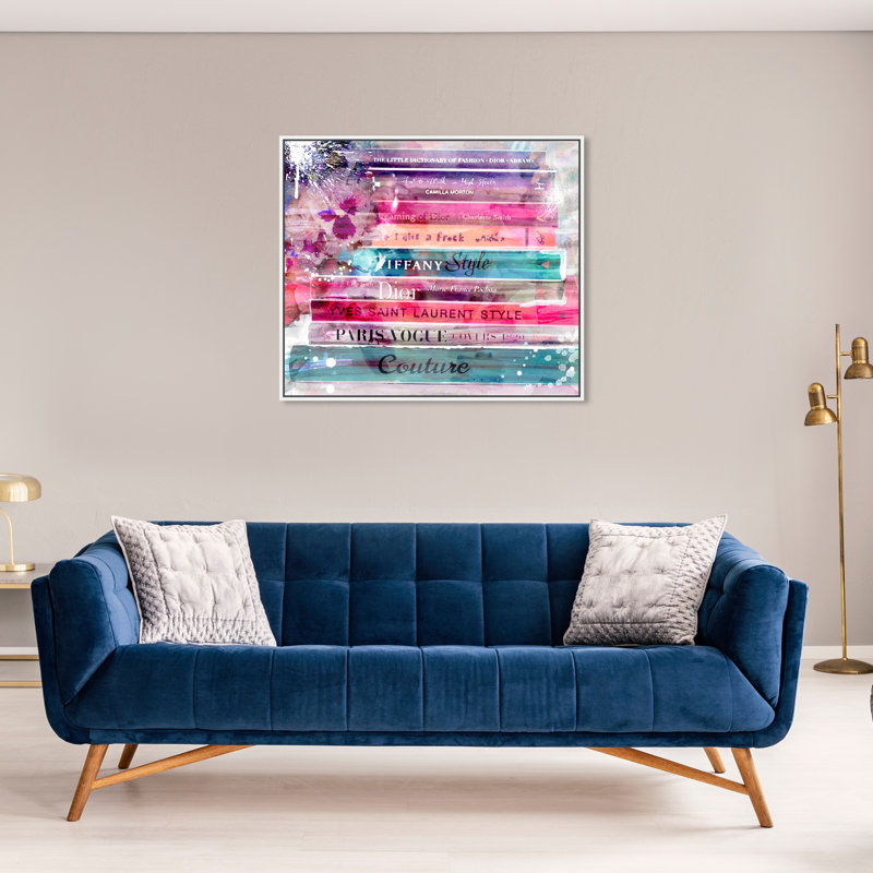 Livres Fashion Splash - peinture, H 24 po x l 30 po, Cadre blanc